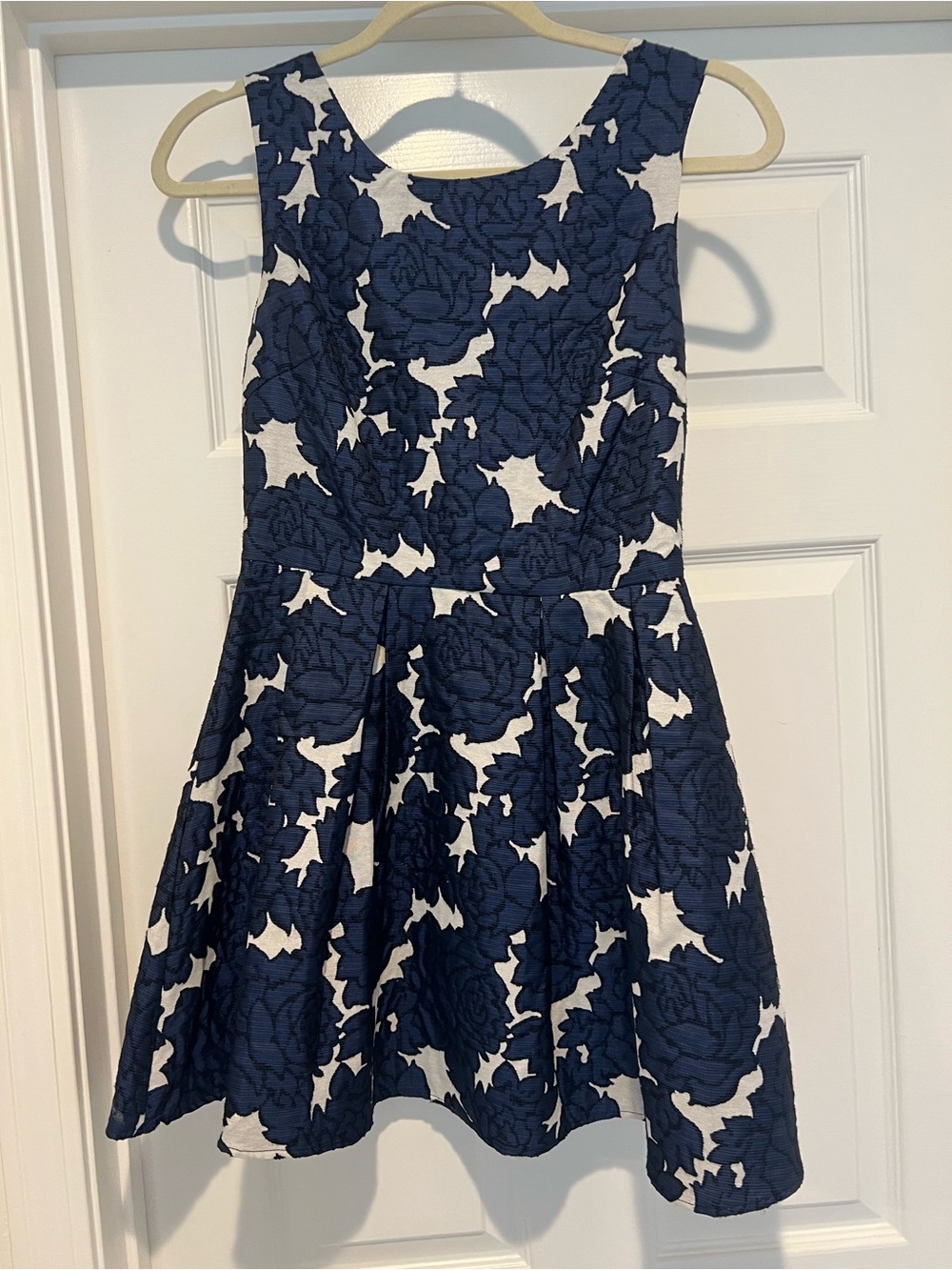Lucy Paris Navy and White Floral Fit & Flare Dress